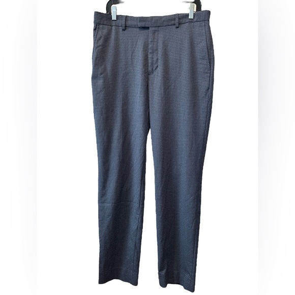 Banana Republic Dress Pants Mens 33 x 32 Slim Fit Blue Grid Plaid - Picture 2 of 9